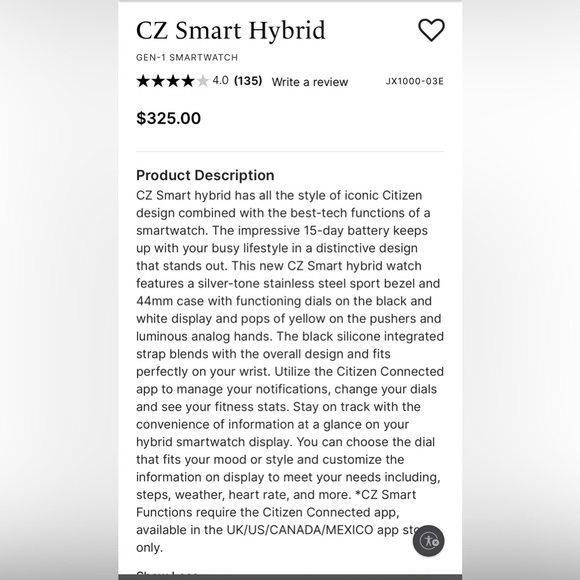 NWT Citizen CZ smart watch - Picture 5 of 7